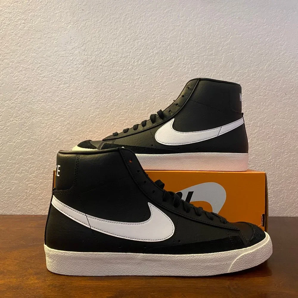 Nike Blazer Mid '77 Vintage Black Sail White Lifestyle Shoes BQ6806-002 Size 12